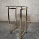Side Table 1970s smoked glass/gold/wheels