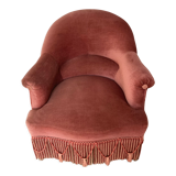 Pink velvet armchair