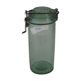 Green "ideale" glass canning jar