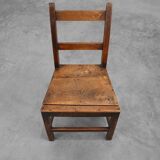 Antique oak late 19th century oak side chair, Belgium