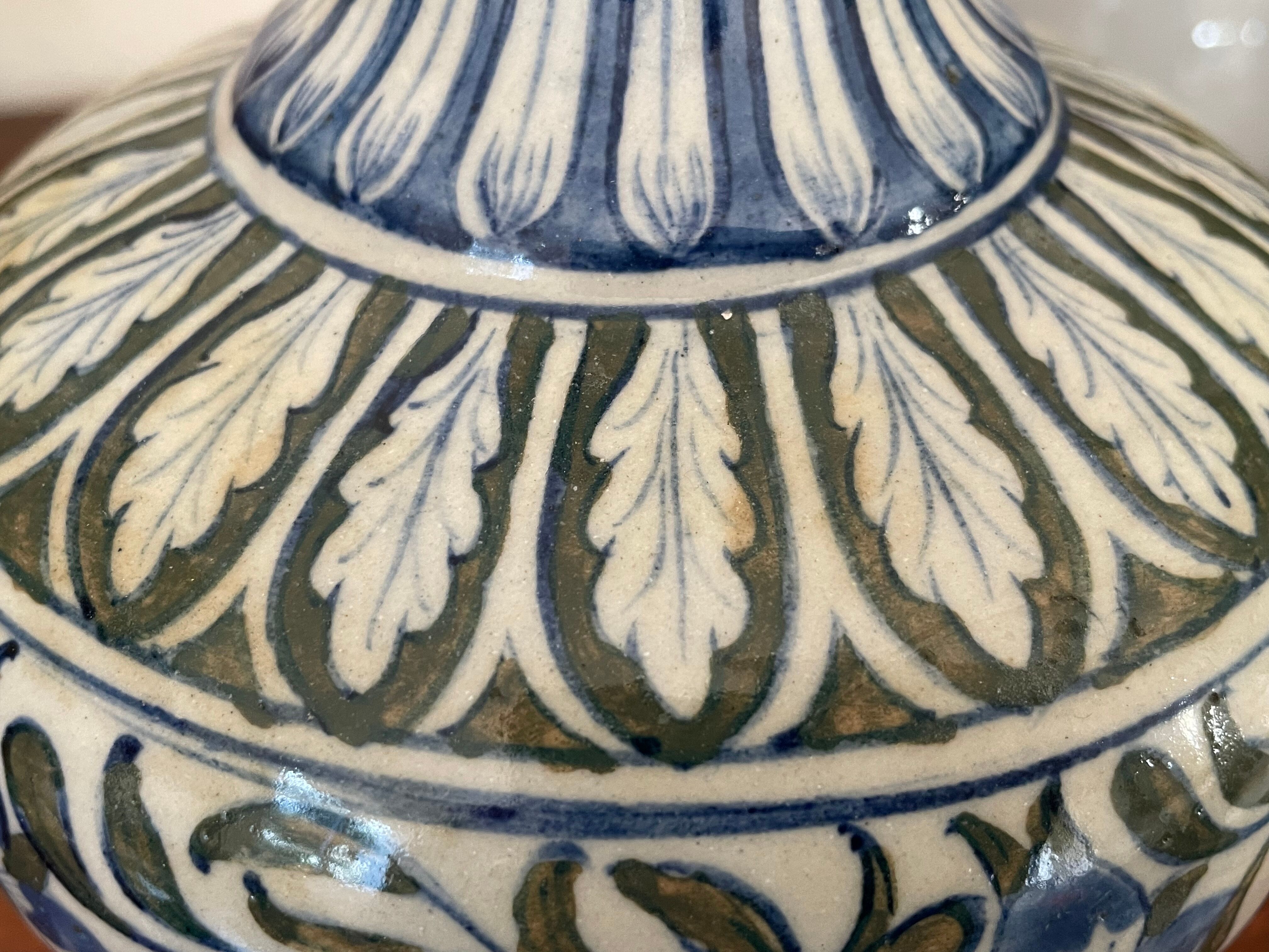 Old Hand-painted ceramic lamp