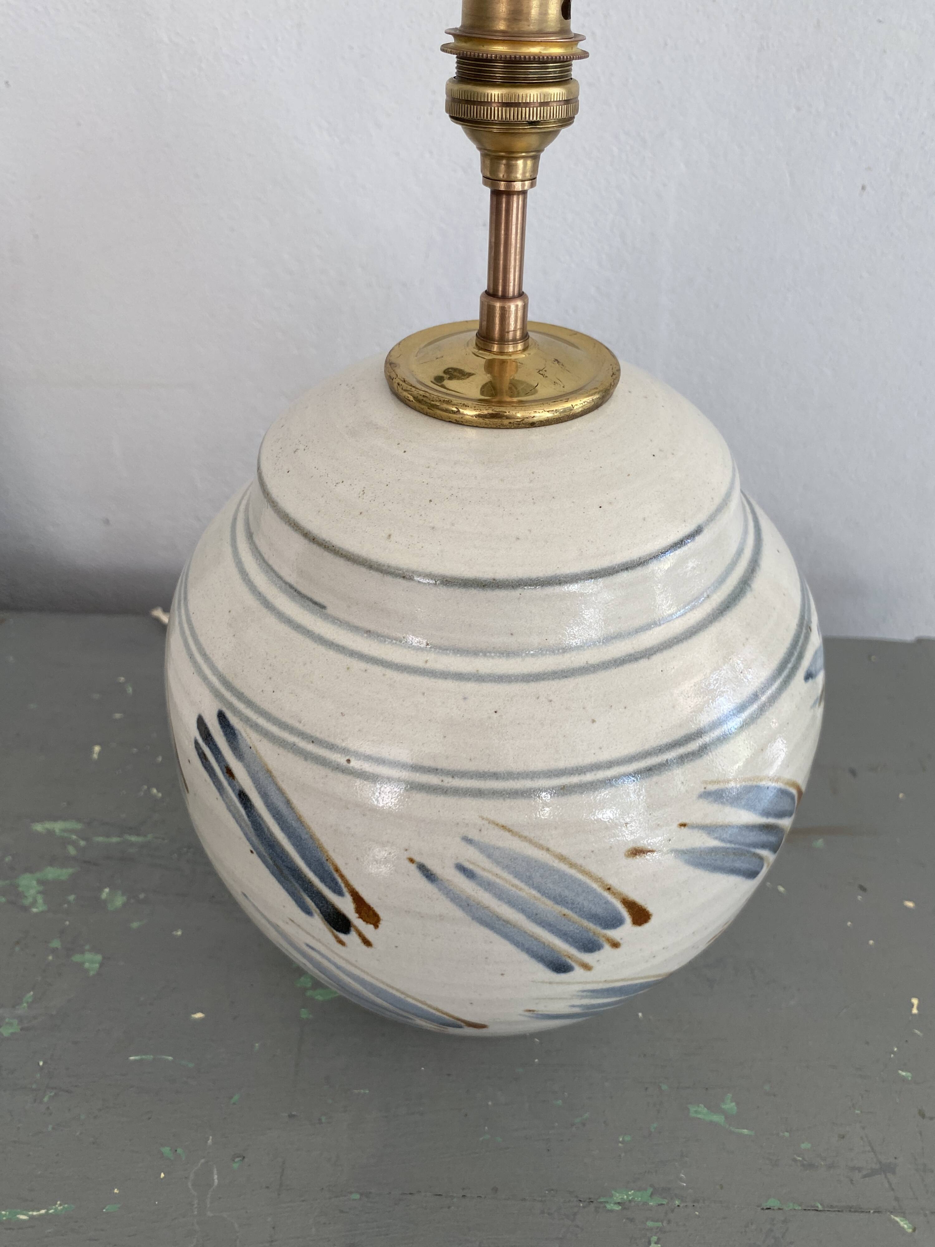Pied de lampe céramique, câble tissu neuf 200 cm