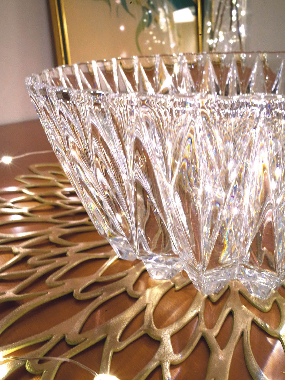 Saladier en verre ciselé