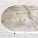 Oval marble and cast iron bistro table