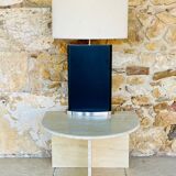 Vintage side table in travertine, circa 1980s.