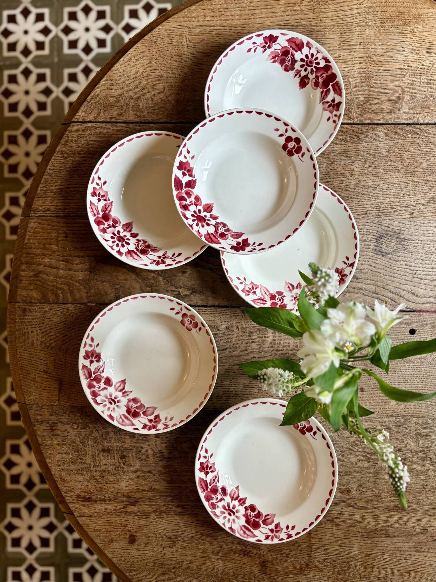 Set of 6 vintage deep plates Model Jane by Céranord