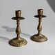 Vintage 1930s Solid Brass Candleholders Set of 2, Warm Golden-Brass, Italian Classic Table Decor