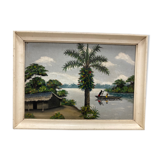 Oil on canvas African stage