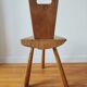 Tripod chair in solid wood – Handcrafted – Brutalist spirit