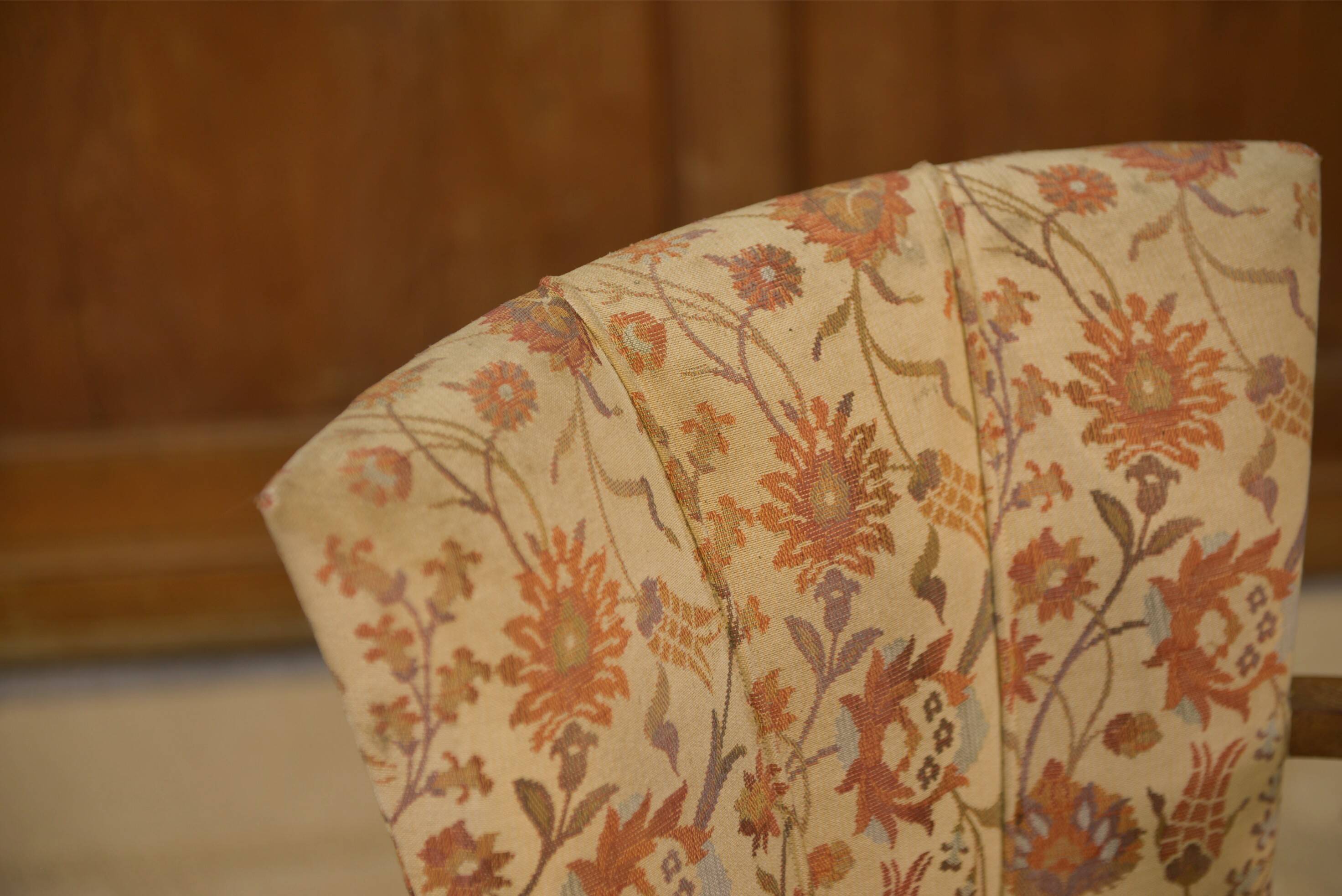 Set of 2 Bridge armchairs and one armchair attributed to Jules Leleu from the 1930s.