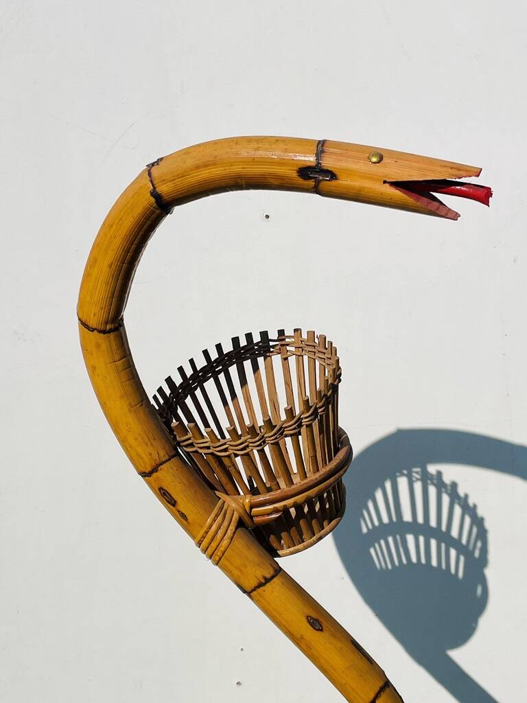 Bamboo snake plant holder. Vintage 50s.