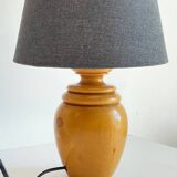 Vintage solid wood and fabric lamp