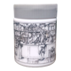 Antique pot in white opaline decorated with apothecary scene