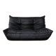 Black leather 2-seater Togo sofa by Michel Ducaroy