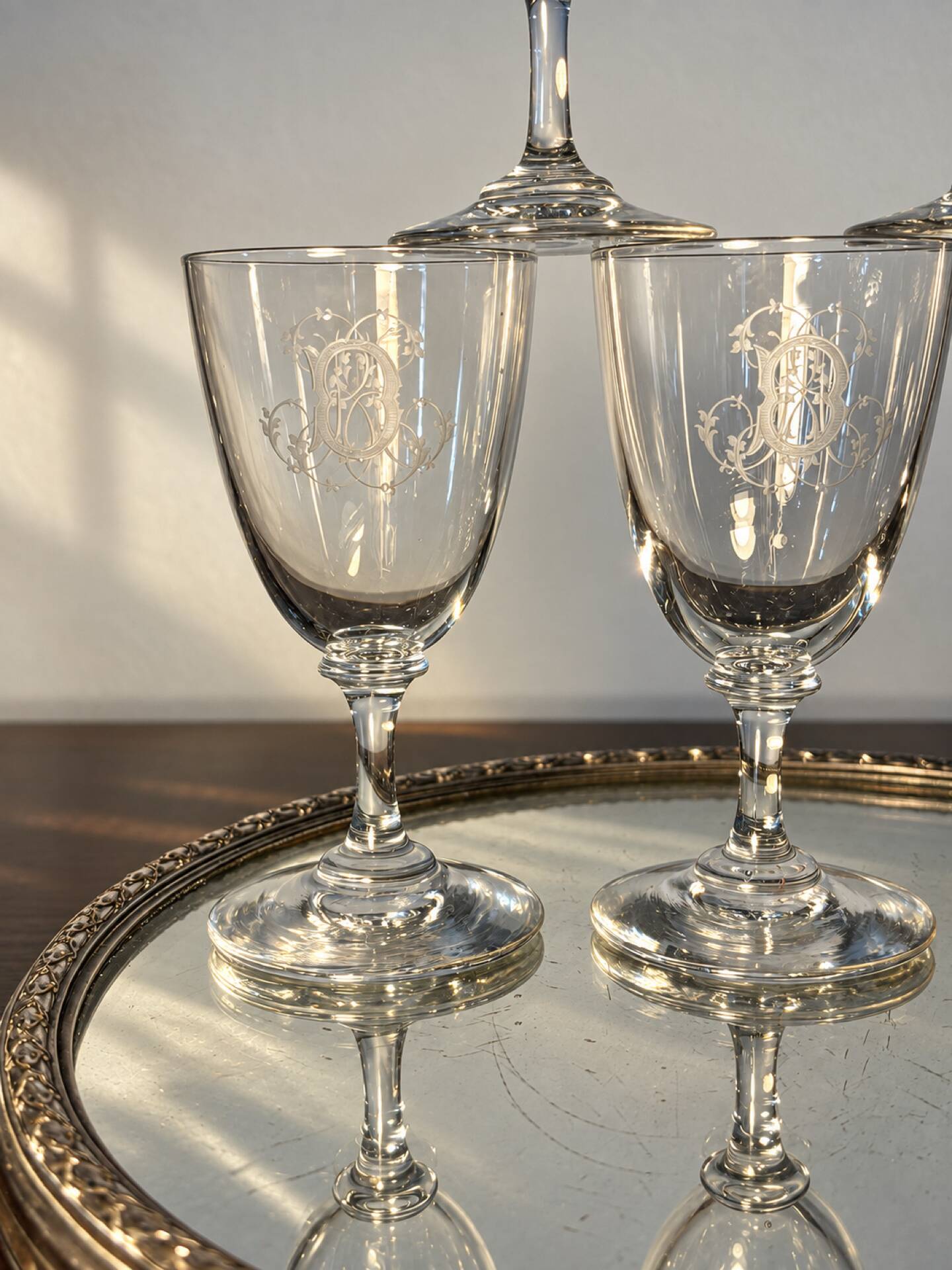 6 Baccarat glasses Funel shaped late 19th - early 20th century 