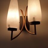 Vintage double tulip wall light from the 50s