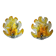 Pair of "leaf" wall lights by Murano Mazzega in orange frosted glass Italy 1970