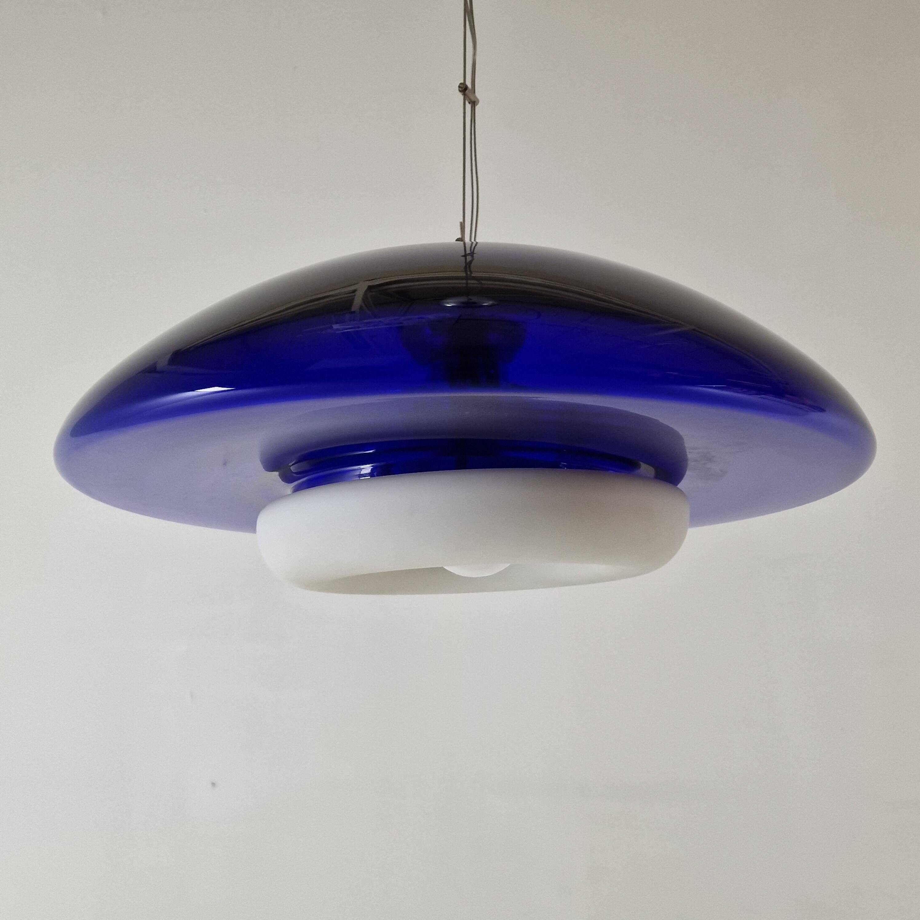 "Bauta" Murano Glass Pendant Lamp by Vistosi, Italy 1980s