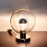 Lampe space age en chrome et verre fumé, 1970