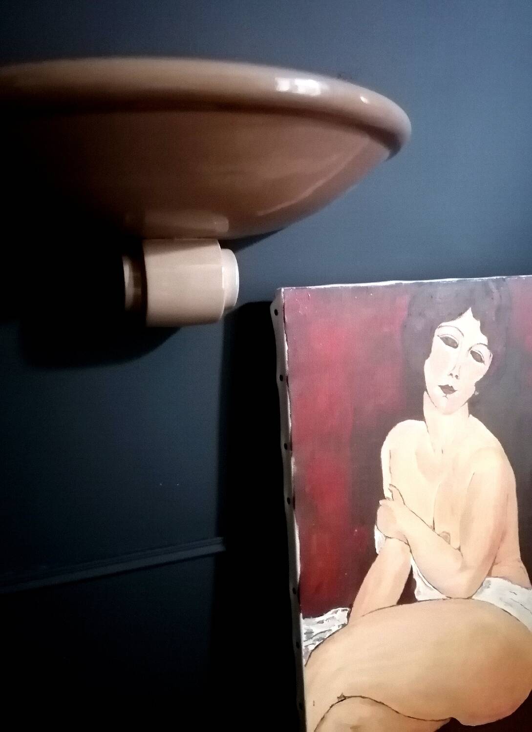 3 Kostka enamelled ceramic wall lights