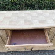 Louis XV sideboard renovated in raw oak and marquetry 3 doors 180cm