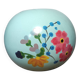 Floral candle holder in enamelled metal