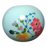 Bougeoir floral en métal émaillé