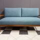 Blue fabric daybed wood frame 1960s