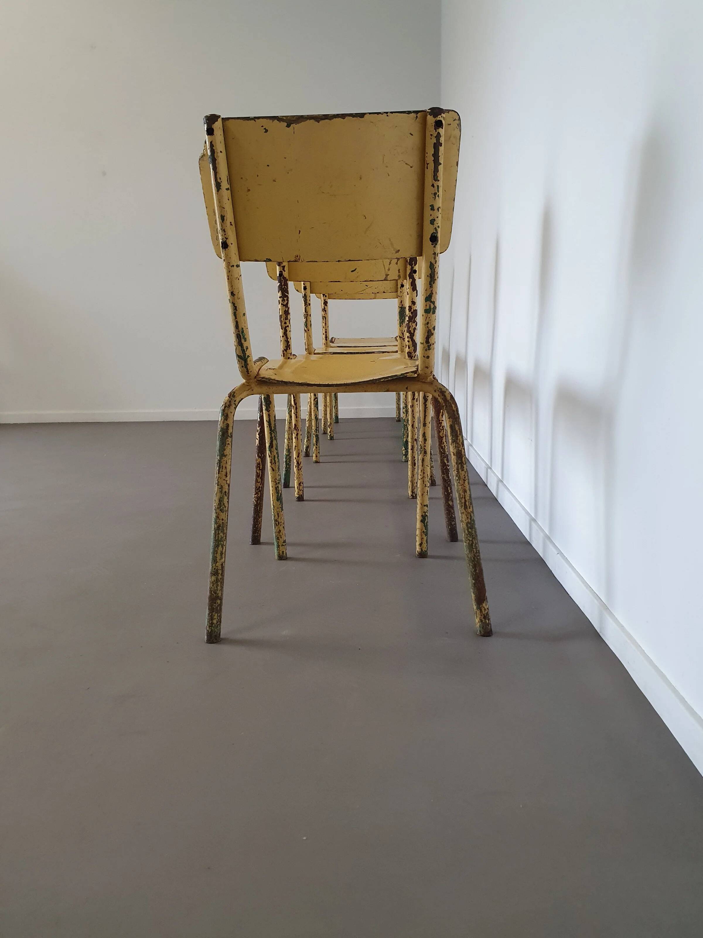 Old stacking school chairs 1950s