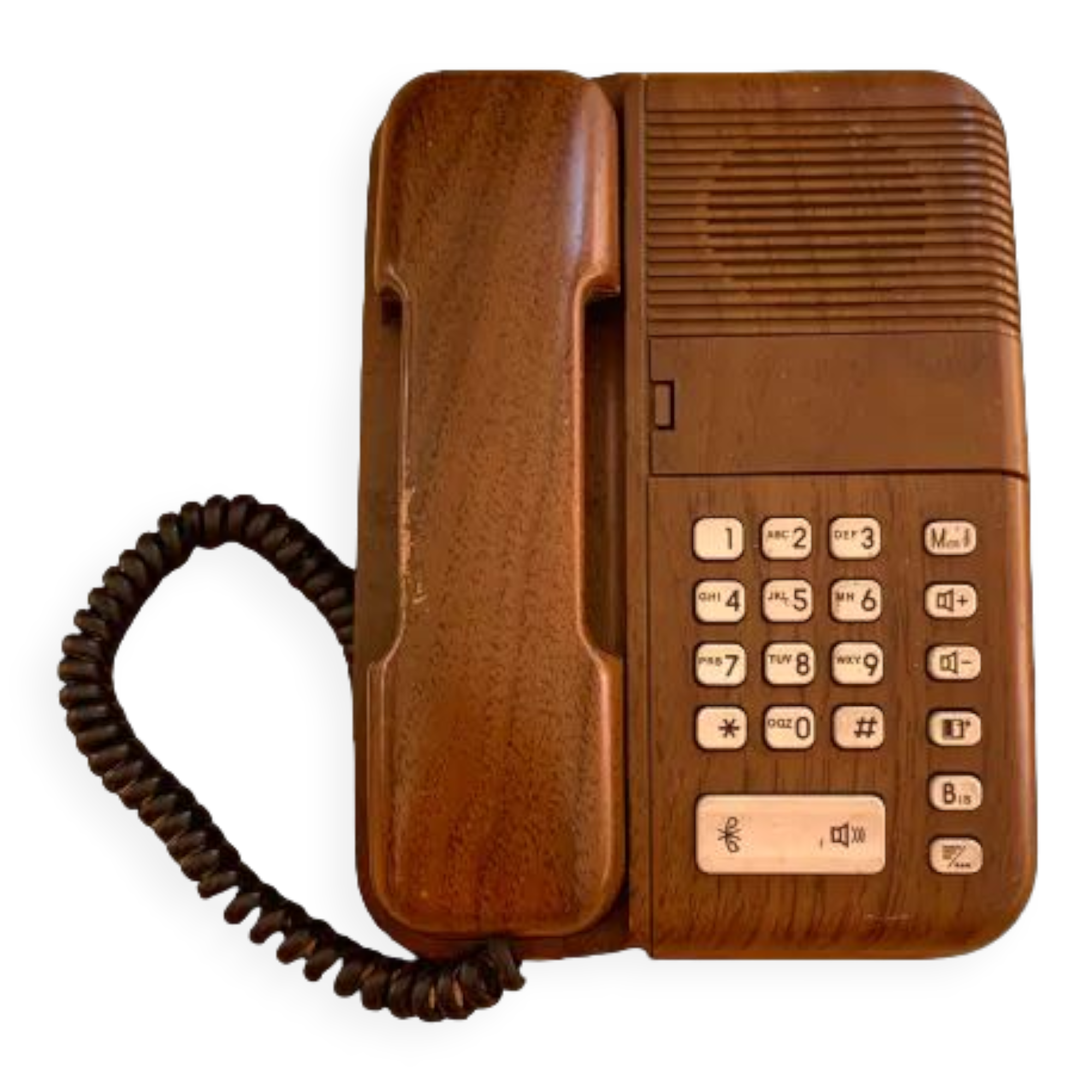 Old Thomson bakelite telephone and vintage wood