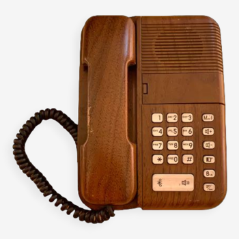 Ancien téléphone Thomson bakélite et bois vintage