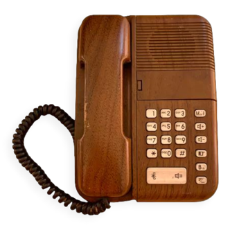 Old Thomson bakelite telephone and vintage wood