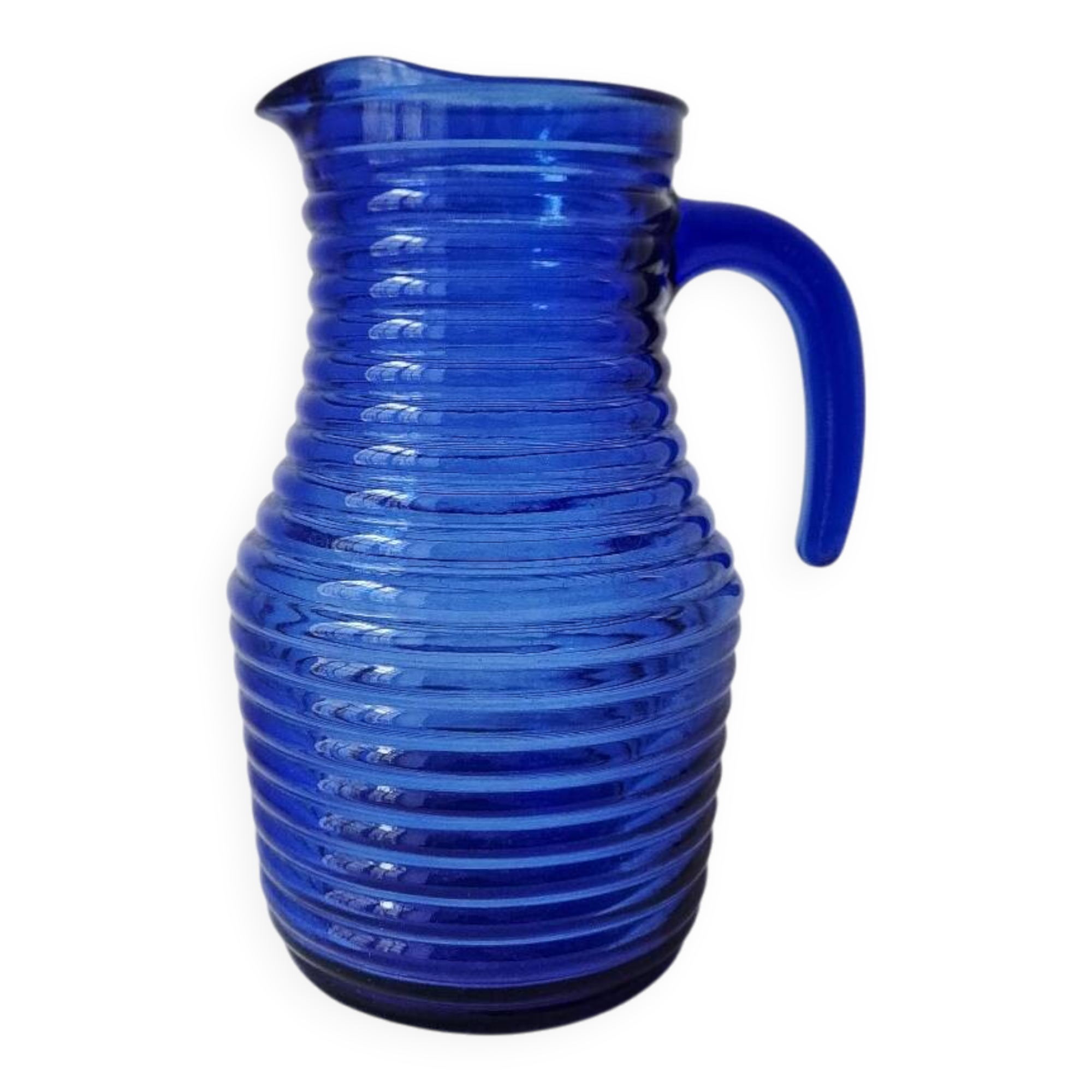 Vintage cobalt blue glass carafe/pitcher '1970s - Cisper