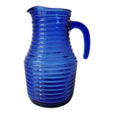 Vintage cobalt blue glass carafe/pitcher '1970s - Cisper