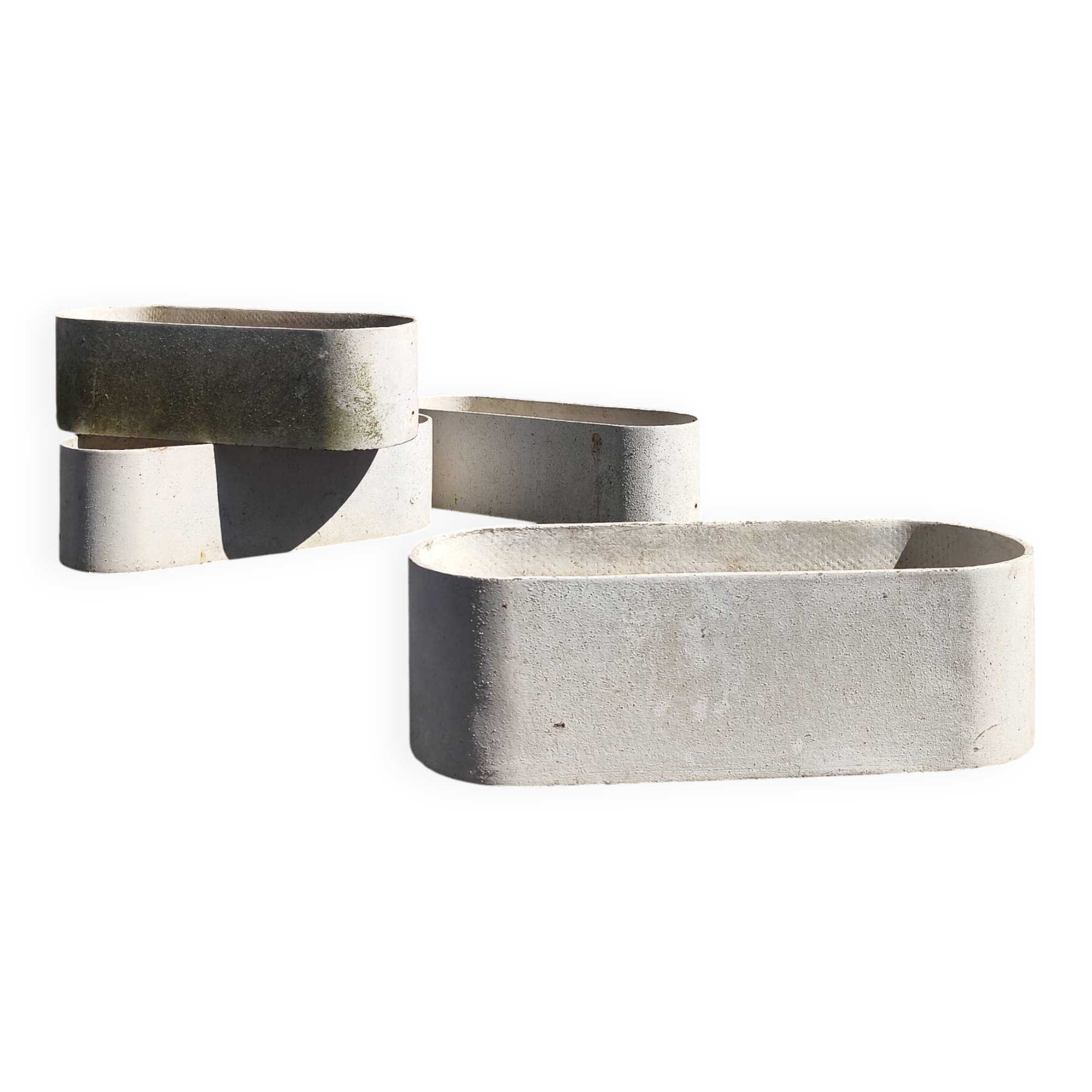 4 jardinières fibrociment Eternit, design Willy Guhl
