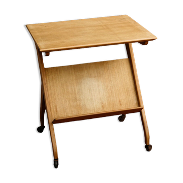 Ancienne desserte scandinave en bois blond