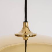 Large suspended brass chandelier by Florian Schulz, Germany.