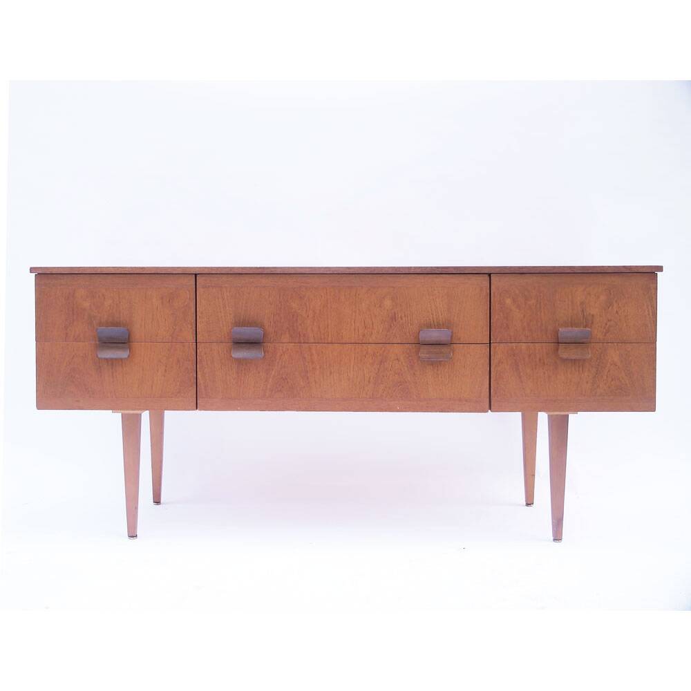 Scandinavian vintage sideboard with 6 drawers