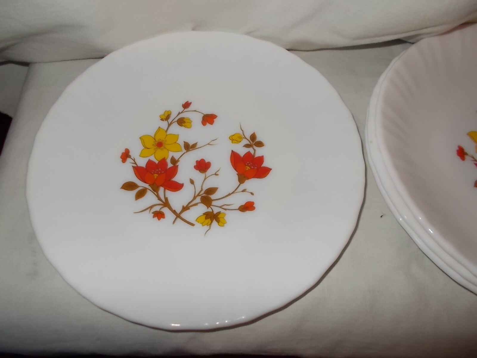 4 vintage Arcopal plates