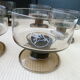 Set of 6 cuts in smoked glass vintage 70s