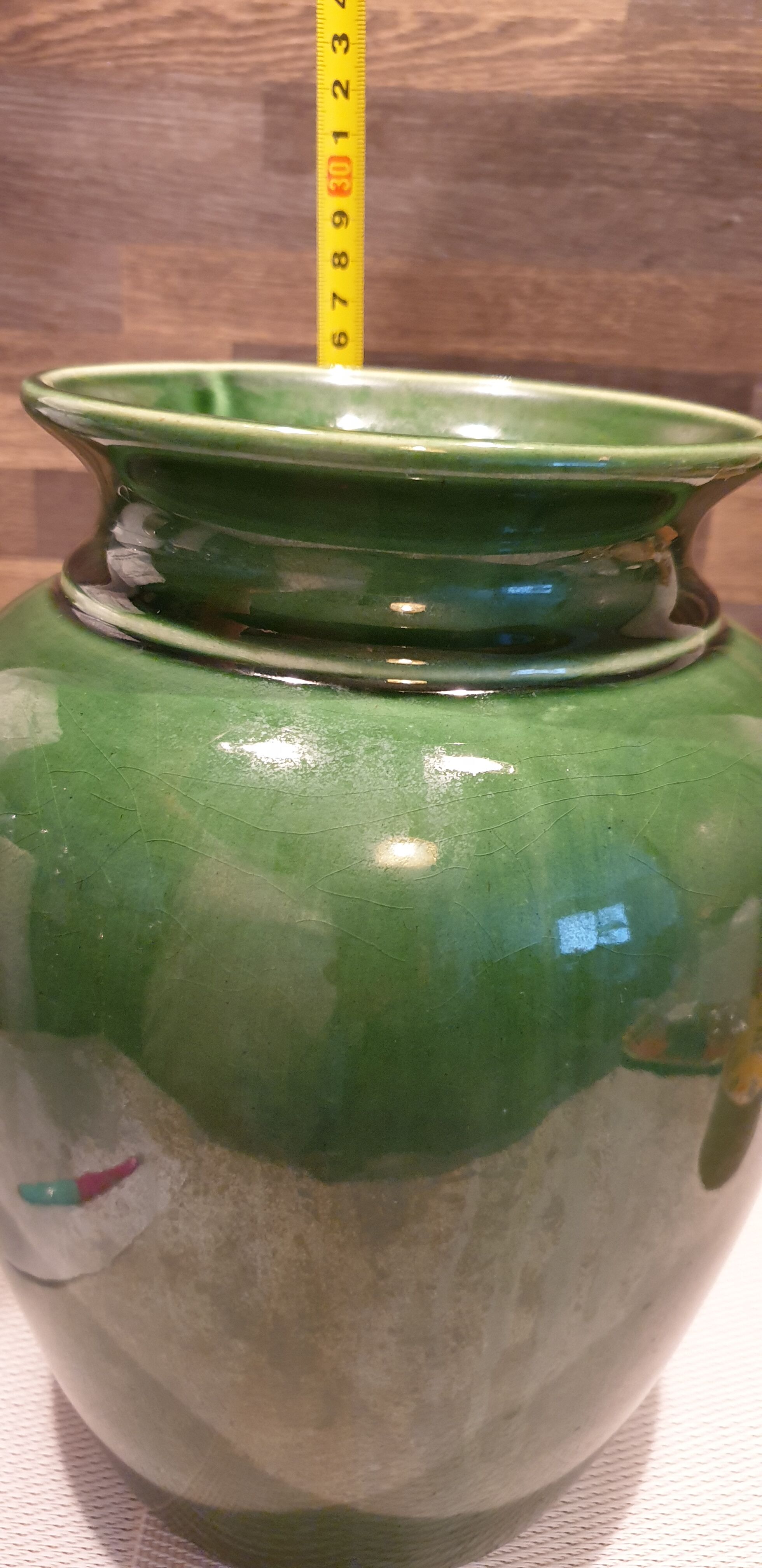 Green vase H.26cm