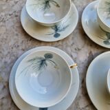 Coffee service for 9 people, Limoges porcelain, signed D'Arnac