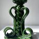 Lot of woven ceramic candle holders in green Vallauris.