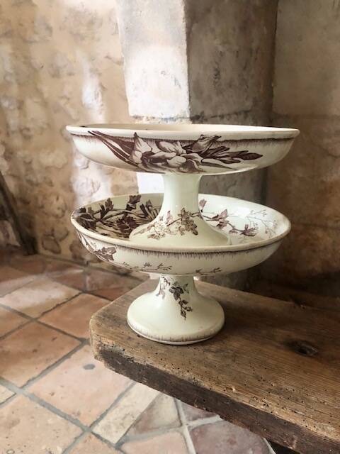 Earthenware compote by Jules Vieillard