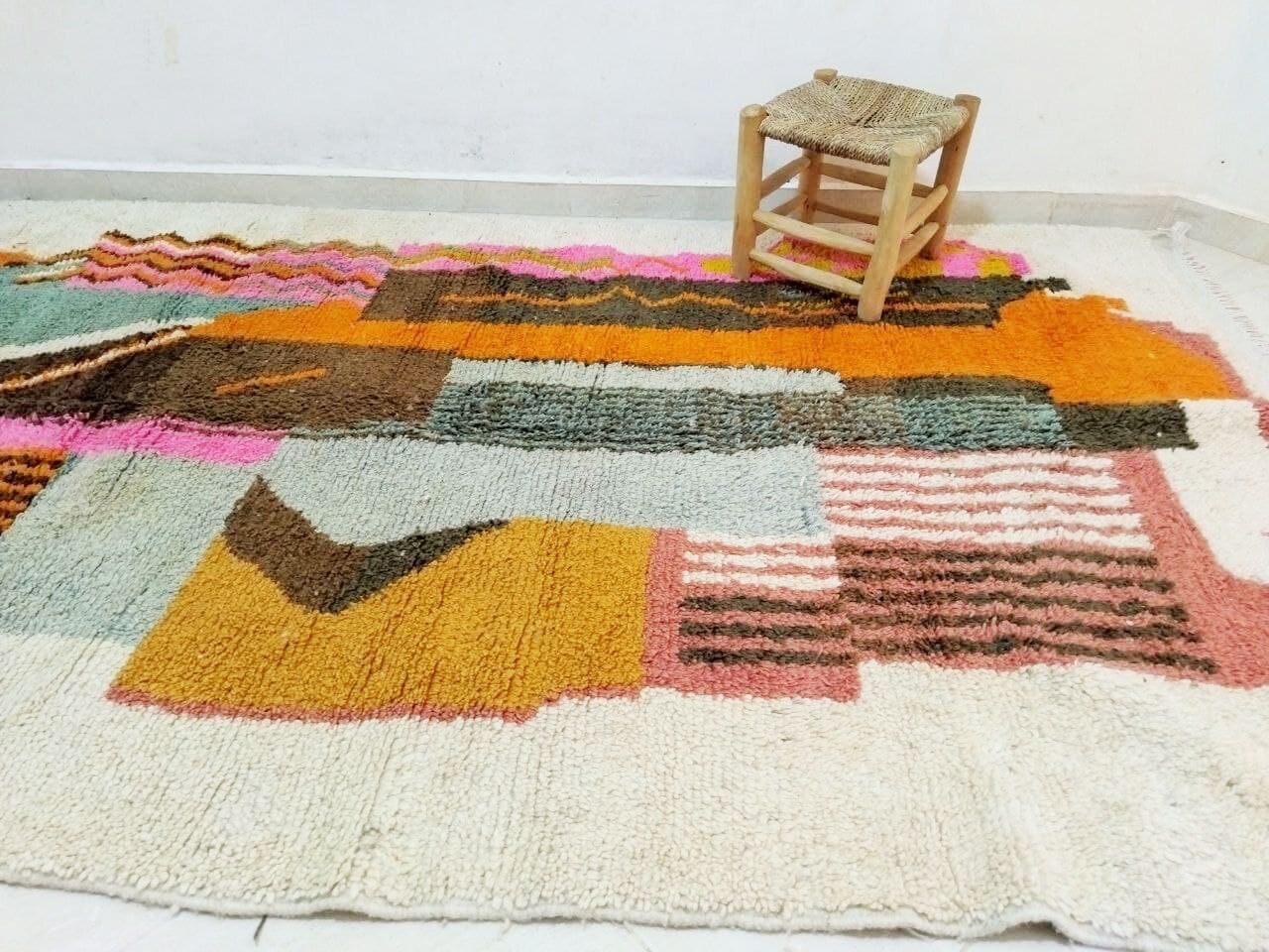 Tapis berbère abstrait orange 250 x 150 cm