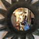 Sun patinated metal mirror 35cm