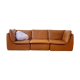 modular sofa of the 70s in tawny leather