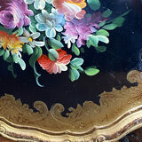 Round painted wooden platter