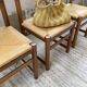 Set of 4 elm straw chairs from the 50s