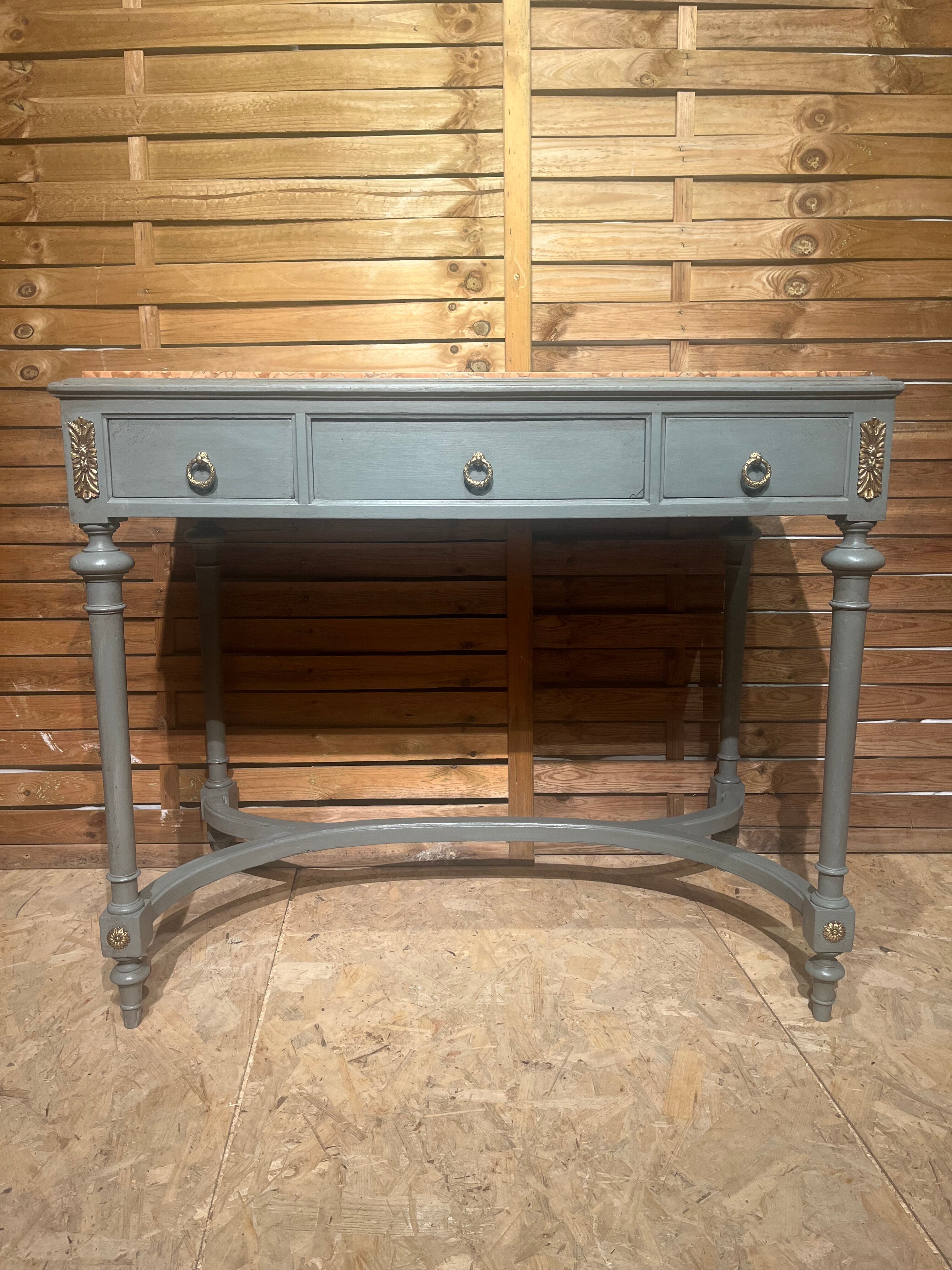 Table style Louis XVI period 1900 patinated and bronze